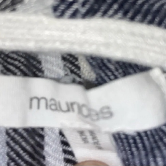 Maurice’s Fringe Flannel Plaid Blue & Beige Shawl Womens S/M Used Once - Picture 4 of 6